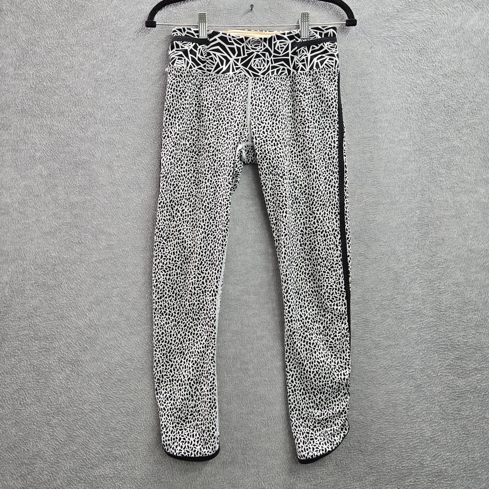 Lululemon Women Activewear Pants 6 Black Miss Mosaic Real Quick‎ Tight